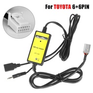 6 6Pin Car MP3 USB AUX Adapter For TOYOTA LEXUS Corolla RAV4 Camry With 3.5mm AUX In Bluetooth CD Ch