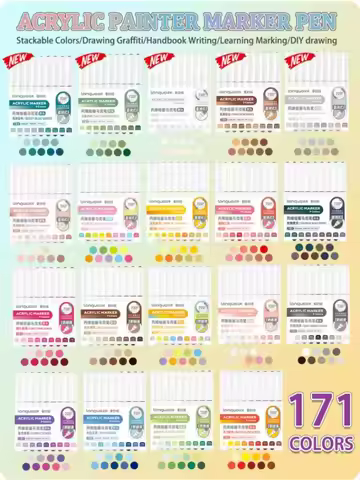 LANGUO 171/9 Colors/Set Acrylic Paint Art Marker Pen DIY Graffiti Drawing Pens For Notebook Diary Wr