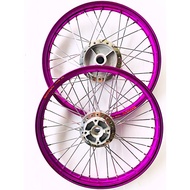 Purple Wheel Set With + Shiny Turning Hub + Spokes Size 1.40 Rim 17 Inches For Wave 110i czi 5i Whal