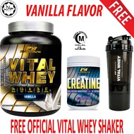 Vital Whey Jakim Halal 2kg (Vanilla), 0g gula, 24g Protein Isolate + PN Creatine Halal + FREE Shaker