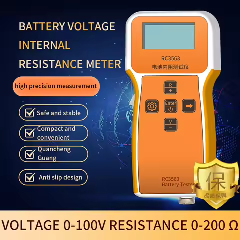 Portable Battery Internal Resistance Tester 1uΩ-200Ω ±100VDC 0.5% Accuracy 1kHz AC Kelvin 4-Wire Cli