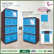 Lemari Pakaian Serbaguna 4 Tingkat Jumbo Full Kunci Anak Kos / Lemari Plastik Rak Anak Kos 4 Tingkat
