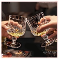 [European Style Engraved Diamond Glass] Whiskey Western Wine Glass Retro Brandy Wine Glass Juice Gla