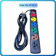 6-hole 1-switch power outlet LIOA 6SND3.2.10 - 6SND5.2.10 cord length 3 meters - 5 meters with overl