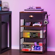 4-Tier Wooden AV Media Stand Drawer Versatile CD Storage Holder for Home Furniture Living Room