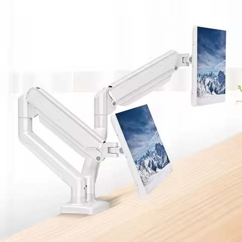 Dual Monitor Stand with C Clamp Expandable Display Bracket Monitor Arm Desk Mount for 13 To 32 Inch 