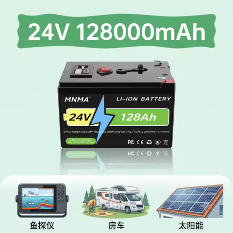 LiFePO4 Battery 24V 128Ah 108Ah 88Ah for Household Lights, RVs, Emergency Power Supply 4000+ Deep Cy