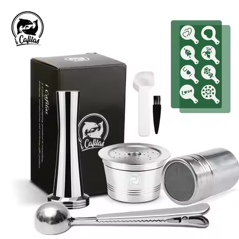 icafilas Reusable Coffee Filters for Caffitaly Tchibo Cafissimo Stainless Steel Pod Refill Coffee Ca