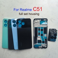 For Realme C51 Back Cover Housing LCD Frame And Camera Lens Glass