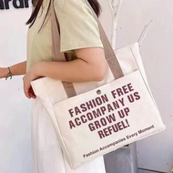 Korea Big Canvas Bag Women Large Capacity Tote Bag Canvas Student Tote Beg Student Handbag Student 帆