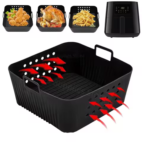 Square Air Fryer Silicone Liners for Ninja AF140 AF180 Reusable Air Fryer Basket for Philips HD9270 