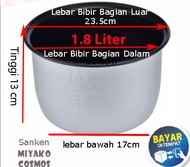 Panci Rice Cooker Miyako/cosmos/sanken 1,8Liter Bahan Teflon Panci Magic Com Pendek