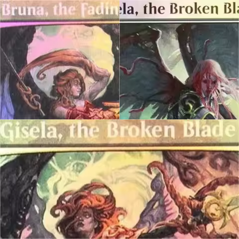 “Gisela, the Broken Blade/Bruna, the Fading Light” TCG Proxy Cards Black Top Quality Board Playing G