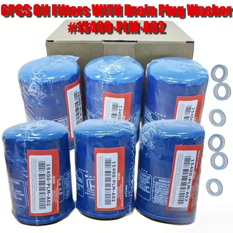 6Pcs for Honda Genuine Oil Filters With Drain Plug Washer 15400-PLM-A02 New Sealed