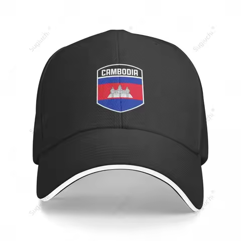 Multifunction Cambodia Flag Shield Sandwich Baseball Cap Men Sports Casual Caps Golf Hat Fishing Out