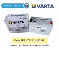 Varta EFB T110 (145D31L) istopfunction car battery - Mazda CX5 Diesel, Lexus RX200/300/350