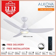 [FREE INSTALLATION] Alpha Dezi 3 Blades 42"/48"/56" DC Ceiling Fan (with Tri-Color Light and Remote)