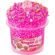 Pink Bingsu Slime, Non-Sticky Glimmer Crunchy Slime, Slimes Party Favors for Kids, Slimes Sensory Ex