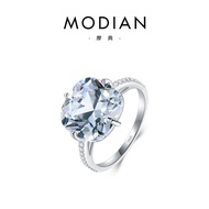 Modian Luxury S925 แหวนเงินสเตอร์ลิงประดับเพชรจําลองขนาดใหญ่และเซอร์โคเนีย 5 กะรัตสําหรับผู้หญิงสไตล