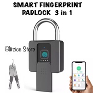 Fingerprint Padlock Key 3 in 1 Fingerprint Padlock Smart Lock