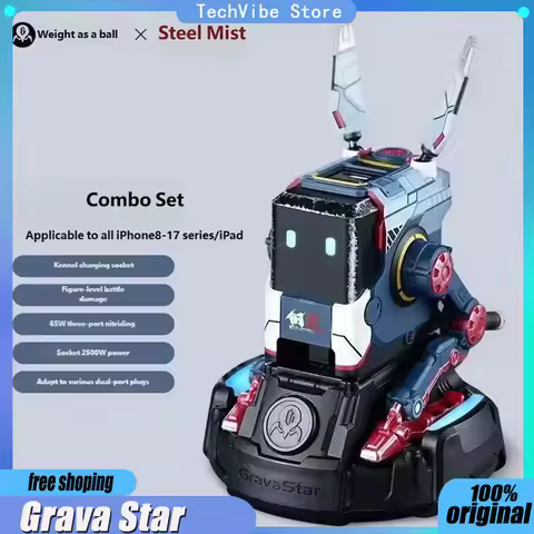 GravaStar Alpha65 Dog Nitrogen Charger 65W Gallium Nitride Charger Suitable For IPhone16 Huawei Xiao
