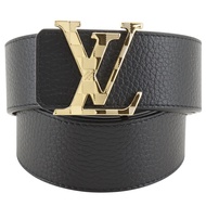 LOUIS VUITTONLV Damier 皮帶，40 毫米，雙面可用，M0333，皮革 x 鍍金，2022 年款，黑色/灰色，JJ2282，男士 [二手]