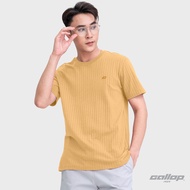 GALLOP : เสื้อยืดคอกลมผ้าชักร่องผู้ชาย (Rib) สีพื้น รุ่น GT9185 สี Caramel - คาลาเมล / ราคาปกติ 890.