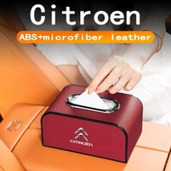 Citroen Car tissue box armrest box backrest paper box high aesthetic leather tissue box car storage 