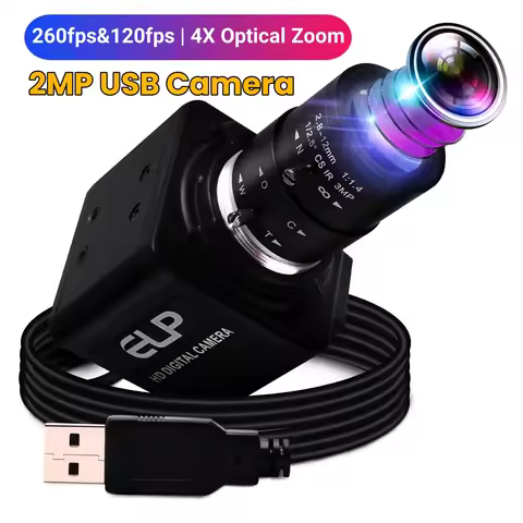 ELP High Speed 120fps 260fps Varifocal CS 2.8-12mm Lens 1080P 60fps USB Camera 2MP Industrial Webcam