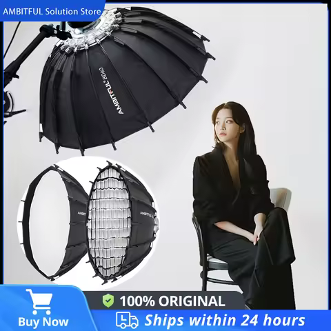 Ambitful 60cm 23.6'' Studio Silver Wide Angle Beauty Dish Honeycomb Grid Bowens Mount for Godox SK40
