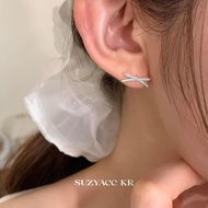 [Small City Home Decoration] suzyacc kr Small Fresh Drop Glaze Slim Bow Earrings 2025 High-End Feeli