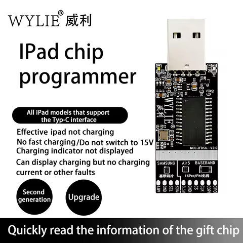 WYLIE 2 Generation Chip Programmer Fix IPad Not Charging No Fast Charging No Charging Current Fault 