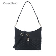 Carlo Rino Black Diamonde Quilted Shoulder Bag