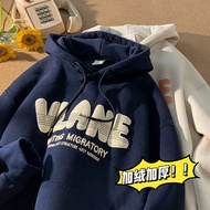 Zhongshan Factory Thick 600g Heavy Silver Fox Fleece Sweatshirt Men's Autumn Winter Hooded Fleece Li