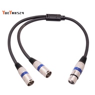 3 Pin XLR Female to Dual XLR Male Y Splitter Cable, XLR Splitter Cable, Microphone Splitter Cord Aud