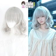 Emily Cosplay Wig HSIU 40cm short silvery white hair Heat Resistant Wig+Wig cap Game Requiem Emily C
