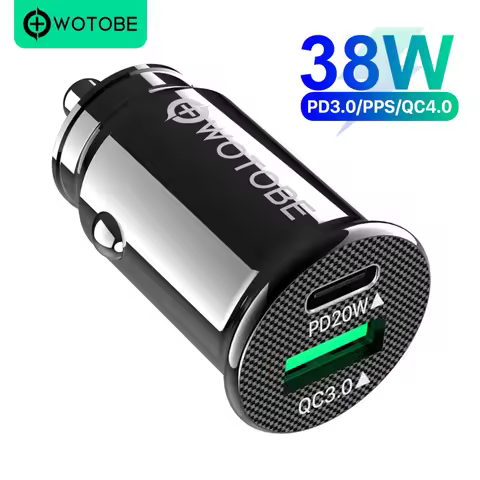 WOTOBE 38W (PD20W+QC18W) Car Charger PD3.0 Fast Charging QC4.0 QC3.0 AFC 15W Car USB For iPhone 13/1