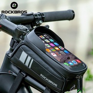 ROCKBROS Bike Bag Waterproof Touch Screen Cycling Bag Top Front Tube Frame MTB Road Bicycle Bag 6.5 Phone Case Bike Accessories