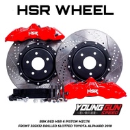 Bbk Red HSR 6 Piston MZGT6 Front 355X32 Drilled Slotted Toyota Alphard 2018