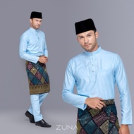 BABY BLUE | Baju Melayu LUXMAN Series (Cekak Musang) by Zuna Exclusive. Premium Japanese Cotton. New