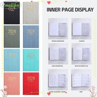 MOLIHA 2024 Agenda Book, with Calendar Pocket Diary Weekly Planner, Mini A7 Notebooks School Office