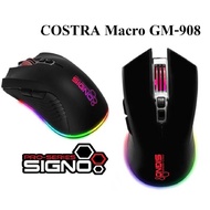 เมาส์เกมมิ่ง เมาส์มาโคร ถูกๆ ดีๆ SIGNO GM-908 COSTRA Macro Gaming Mouse 2020 เม้าส์ macro เมาส์ เกมเมอร์ ของแท้ มีไฟ RGB ลดราคา ประกัน 1 ปี
