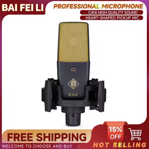 BAIFEILI C414 Professional Condenser Microphone XLR With 25mm Diaphragm Cardioid Mic for Streaming,P