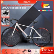 LUANDA Fixie Bikes High Carbon Steel Bike Road Bike Alloy Wheels 700×23c