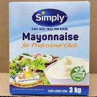 LARGE BOX 3 Kg --- SIMPLY MAYO SAUCE for Professional Chefs Mayonnaise for Professional Chefs