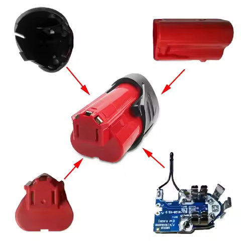 Battery Plastic Case (no battery cell ) PCB Circuit Board For Milwaukee 12V 1.3Ah 1.5Ah 48-11-2411 L