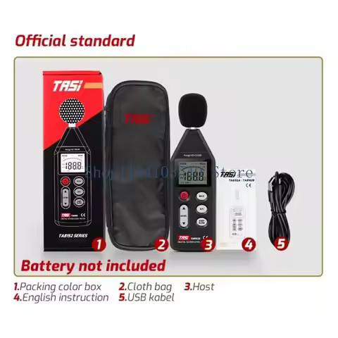 02DC TA8152B Digital Sound Level Meter Noise Meter USB Data Connection LCD Display 40-130dB Tester V