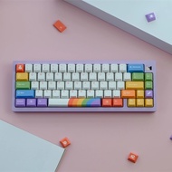 【Keycap Only】GMK Rainbow Keycaps 129 Keys Cherry Profile PBT Five-Sided Sublimation For Cherry MX Sw