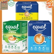Equal Stevia / Classic / Gold  25 , 50 , 100 Sticks , ขนาดพกพา 100 Tablets ,150 g อิควล สตีเวีย ผลิตภัณฑ์ให้ความหวานแทนน้ำตาล 0 Kcal