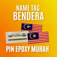 NAMETAG BENDERA LENCANA PIN MAGNET BENDERA MALAYSIA / MALAYSIA TAG / EPOXY AND PIN